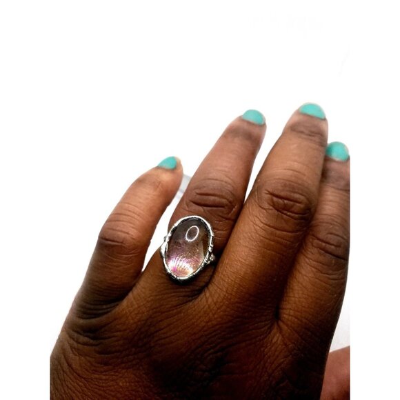 Rainbow orb Ring handmade adjustable Gothic metalwork - Picture 5 of 12